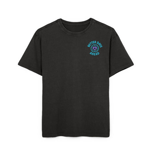 Men's Acid Washed Positive Vibes Tee - Casual Motivational Oversized Shirt, Streetwear, Gift for Him, Birthday Gift, Relaxed Fit Tee